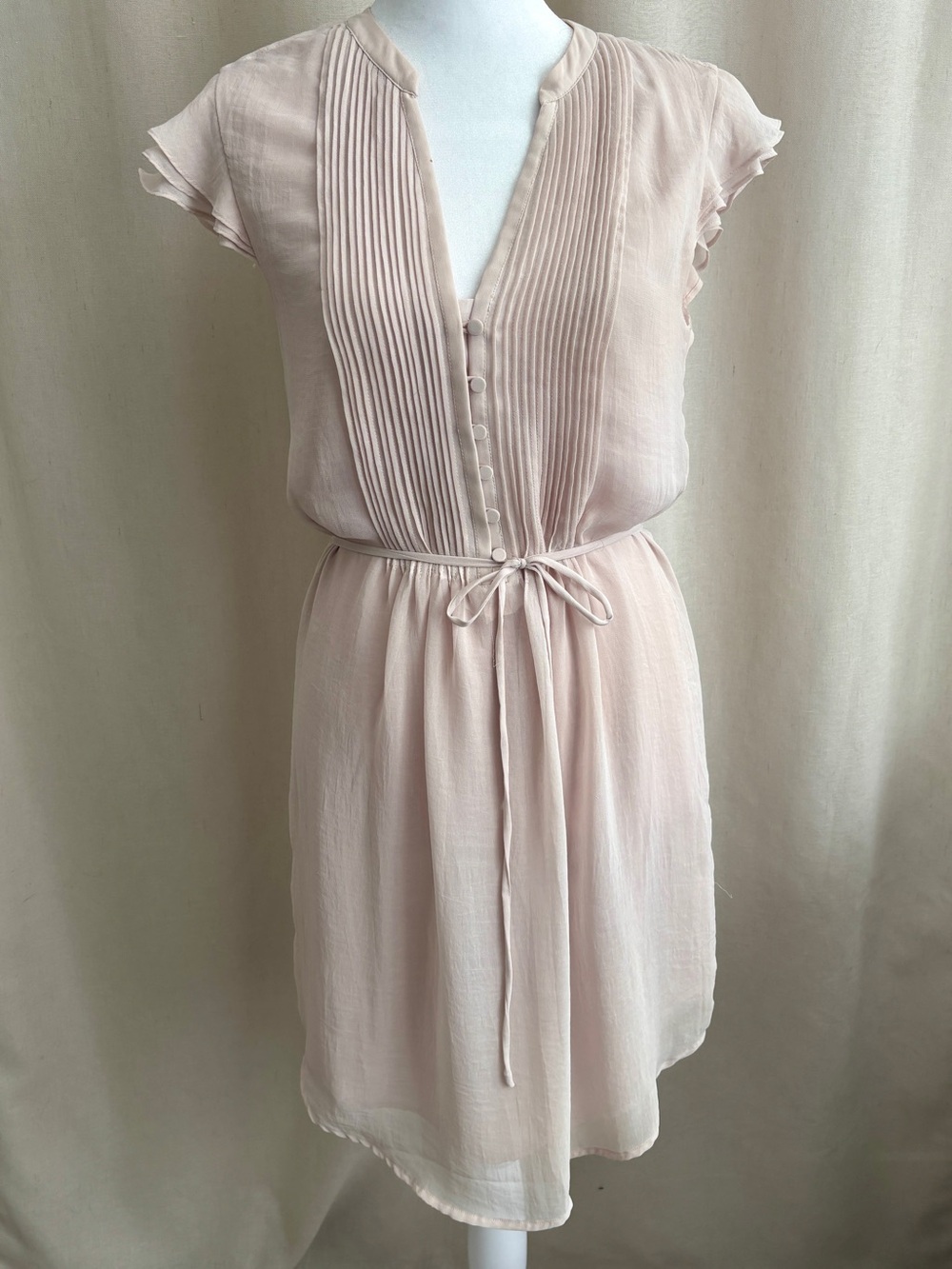 H&M Button-Front Belted Dress — Size 6
